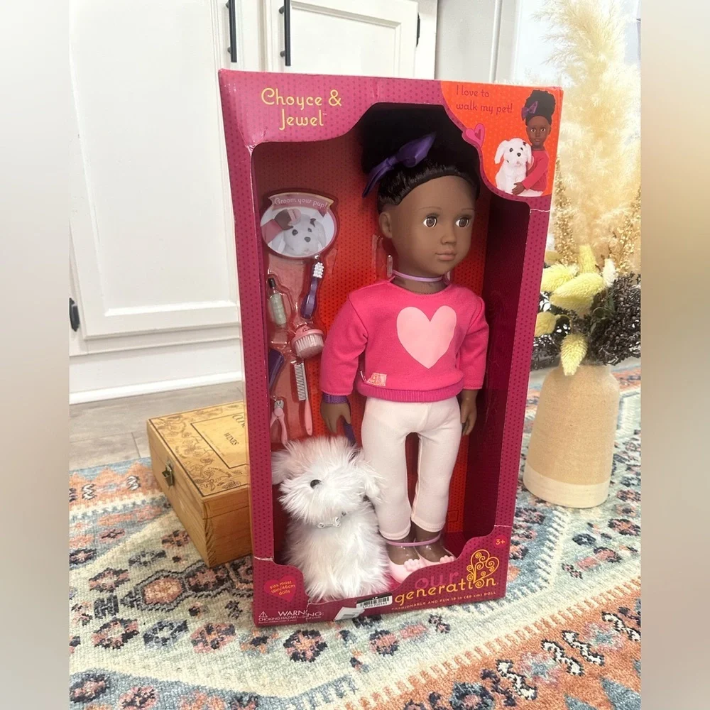 New Our Generation Choyce & Jewel 18-inch Doll, Maltese Puppy Dog & Accessories